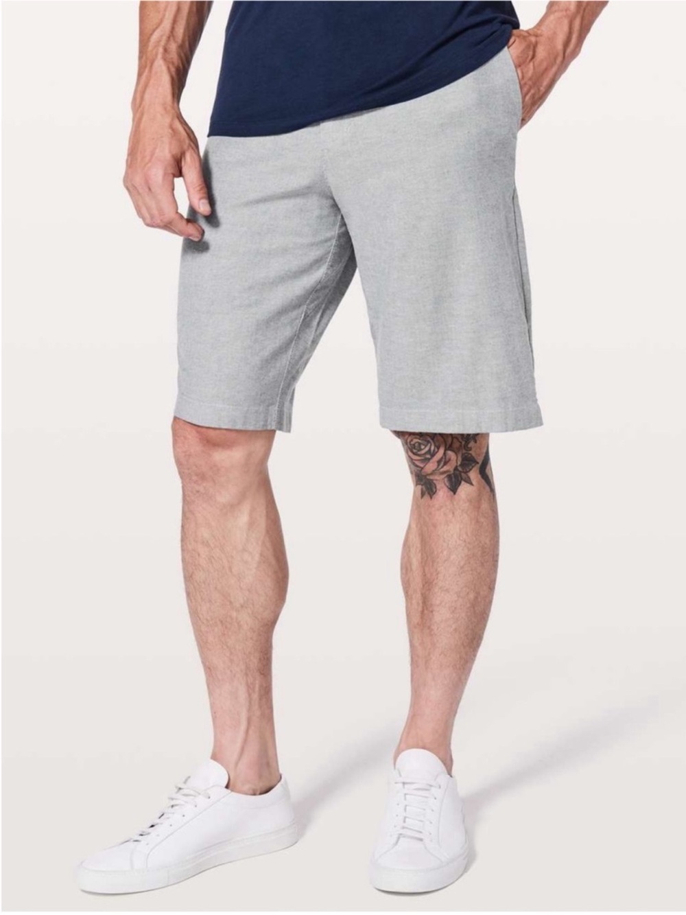 Lululemon Commission Classic-Fit Short 9" Oxford Light Gray Athleisure Preppy-38